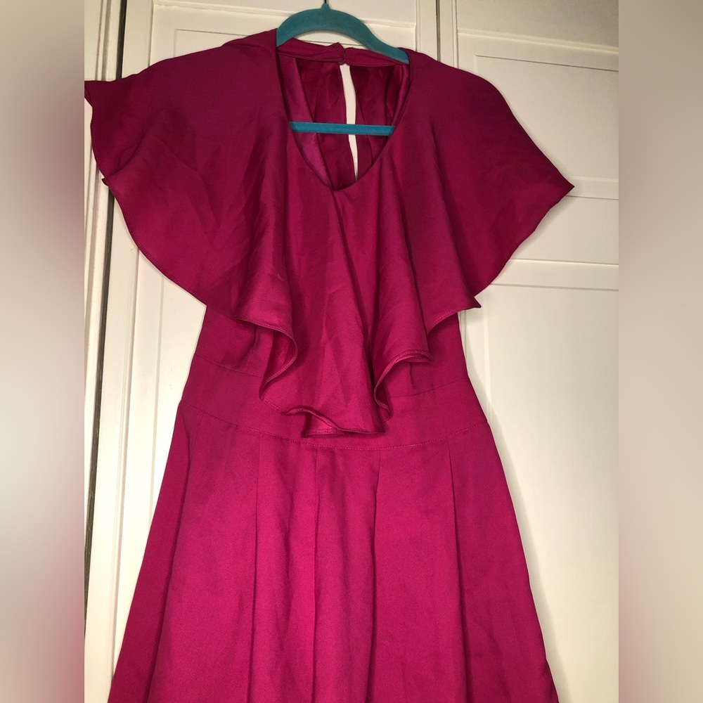 Fuschia Romper W/Flutter Top